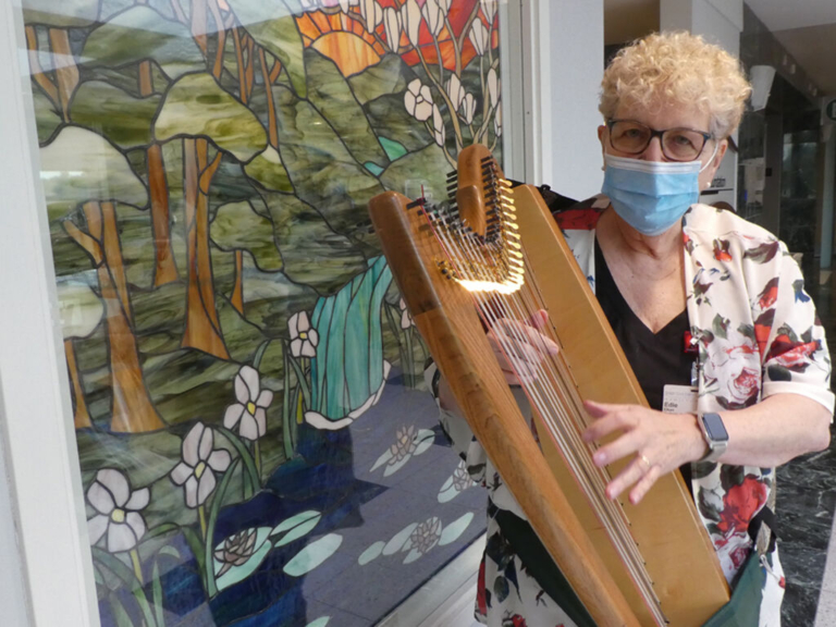 Hospital Harpist Marks 20 Years Soothing Bodies and Souls
