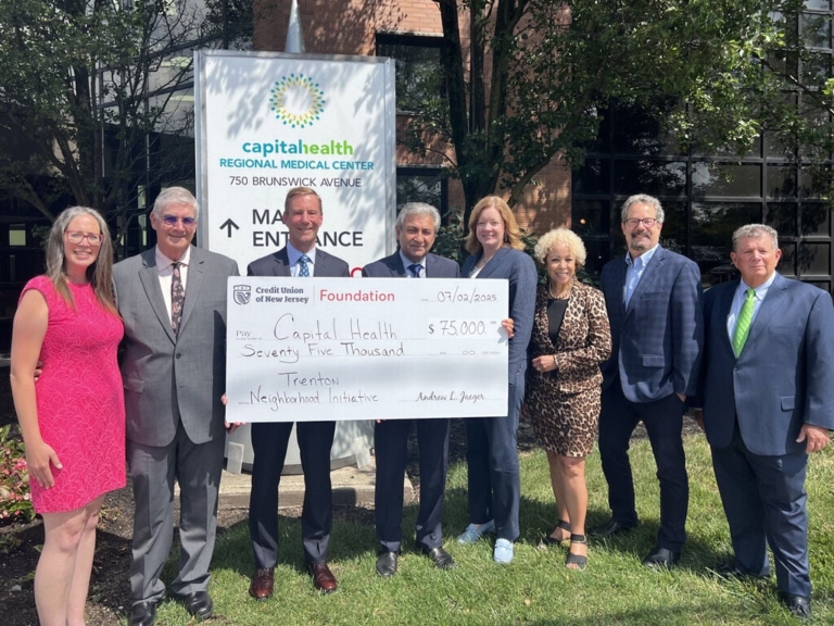 Credit Union of N.J. Awards $75,000 Grant to Support Capital Health’s Trenton Neighborhood Initiative