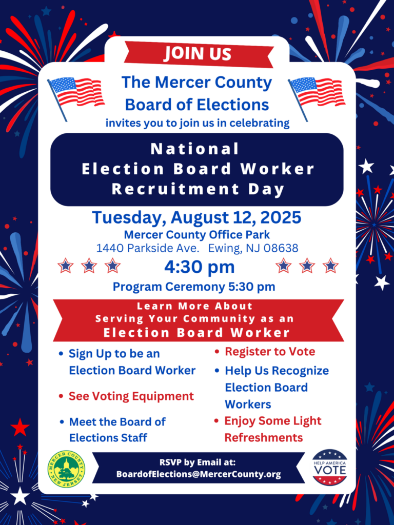 Mercer County Celebrates Election Board Worker Recruitment Day